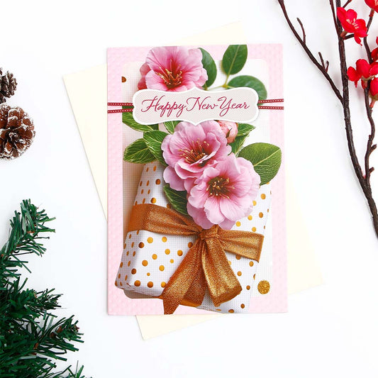 Joyful New Year Greeting Card with Envelope