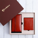 Men And Women Wallet Gift Set - Brown