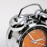 Orange and Silver Twin Bell Alarm Clock