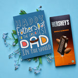 Beautiful Father's Day Personalised Greeting Card with Chocolate