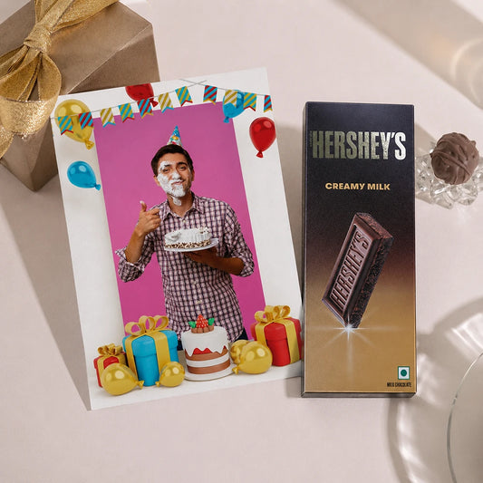 Joyful Birthday Personalised Greeting Card with Chocolate Bar