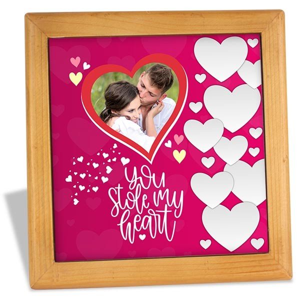Heart Print Personalized Wooden Tile