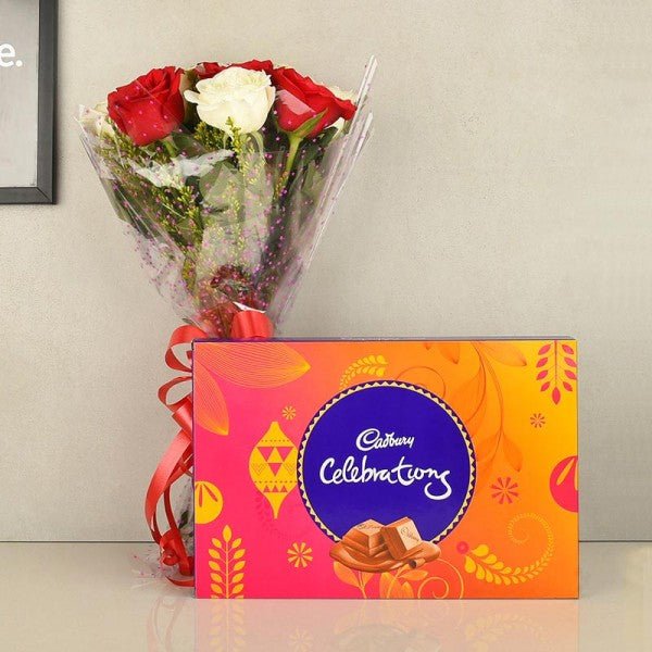 12 Red and White Roses- Cadbury's Celebrations (131.3 gms)