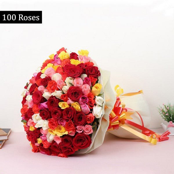 100 Mixed Roses Bouquet