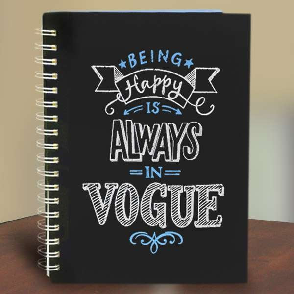 Happiness Is In Vogue Chalk Art Notebook