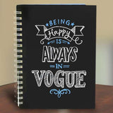 Happiness Is In Vogue Chalk Art Notebook