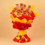 Bouquet Of 10 Kitkat Chocolates (13.2 Gms Each) In Red And Yellow Paper Packing