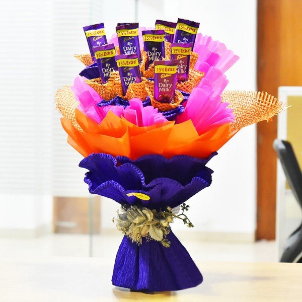 Chocolate Bouquet Of 10 Dairy Milk Chocolates Of 13 Gms Each