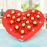 Heart-Shaped 16 Pcs Ferrero Rocher Chocolate Bouquet