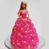 2 Kg Barbie Doll Vanilla Cream Designer Cake