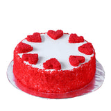 Red Velvet Round With Red Heart 500Gm