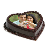 Chocolate Heartshape Photo Cake 500 Gm