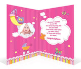 Beautiful Baby Girl Personalised Card