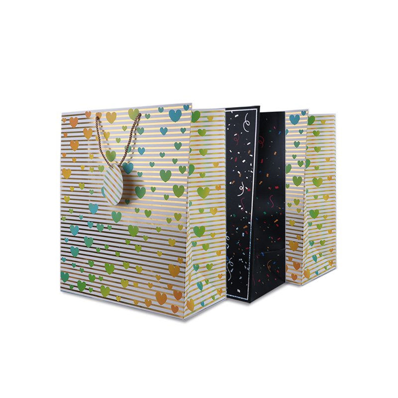 Heart Design Printed Paper Bags Pack Pack of 3