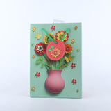 Multicolor Flowers and Pot Printed Paper Bag Pack of 4