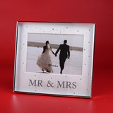 Silver Mr and Mrs Crystal Design Photoframe