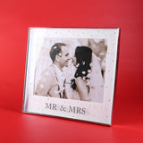 Silver Mr and Mrs Crystal Design Photoframe