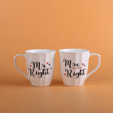 Mr and Mrs Right Quote Mug Set