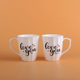 Love You More and Love You Quote Mug Set