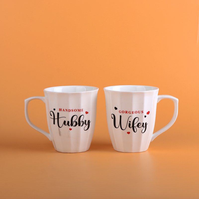 Handsome Hubby and Gorgeous Wifey Quote Mug Set