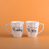 Handsome Hubby and Gorgeous Wifey Quote Mug Set