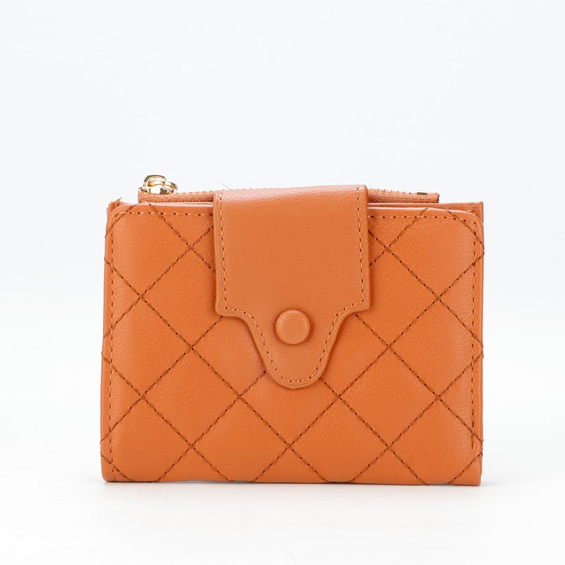 Magnificent Coffee Color Attractive Lock and Lines Design Wallet For Womens