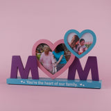 You're The Heart of Our Family Mom Wooden Photoframe