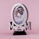 No 1 Mom Golden and Silver Photoframe ( Assorted Color )