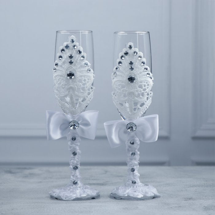 Luxury Wedding Wine Glasses Set of 2