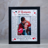 Keepsake 21 Reasons Why I Love You Wooden Quotation Photoframe