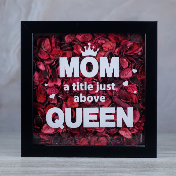 Mom A Title Just Above Queen Flower Quotation