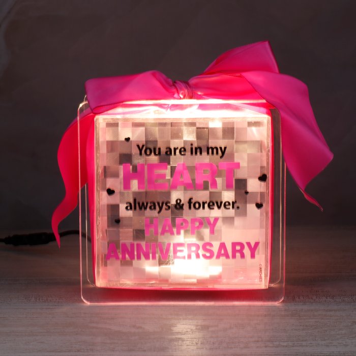 You Are in My Heart Always & Forever Happy Anniversary Lighting Quotation