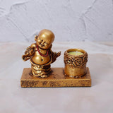 Candle Stand with Laughing Buddha
