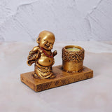 Candle Stand with Laughing Buddha