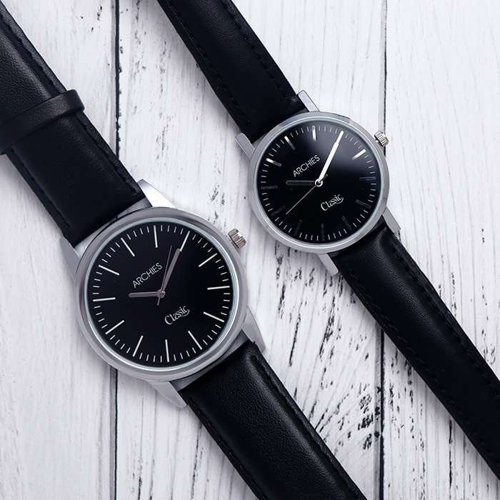 The Black Color Couple Wrist Watches
