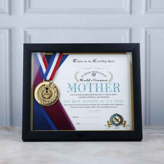 You Are Worlds Best Mother Certificate And Medal