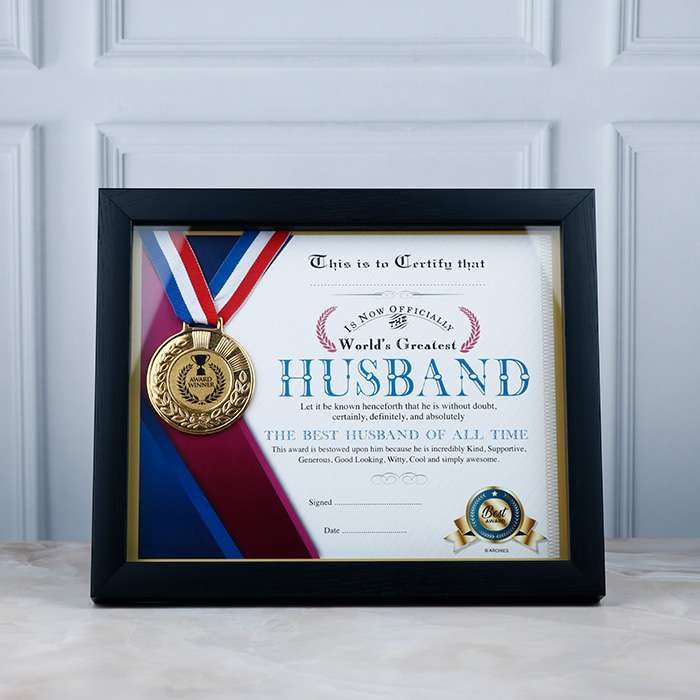You Are Worlds Best Husband Certificate And Medal