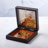 The Beautiful Design in Golden Color of Lord Shiva with Parvati