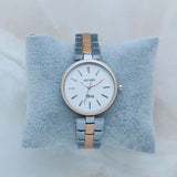 Classy Silver And Cream Watch For Women