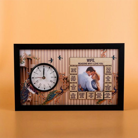 Wife Reasons Why I Love You Wooden Clock