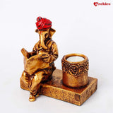 Ceramic Ganesha Idol with Candle Stand