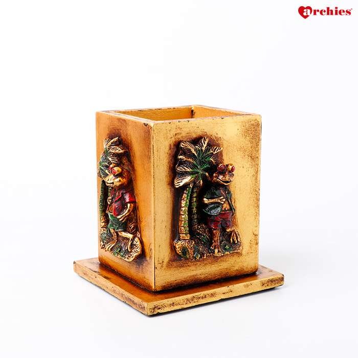 Golden Cute Frog Pen Stand