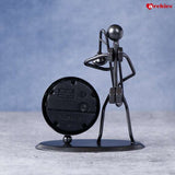 Archies Metal Trombone Playing Statue With Clock