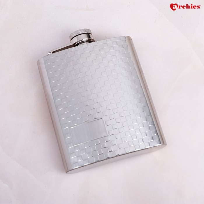 Archies Silver Stainless Steel Hip Flask