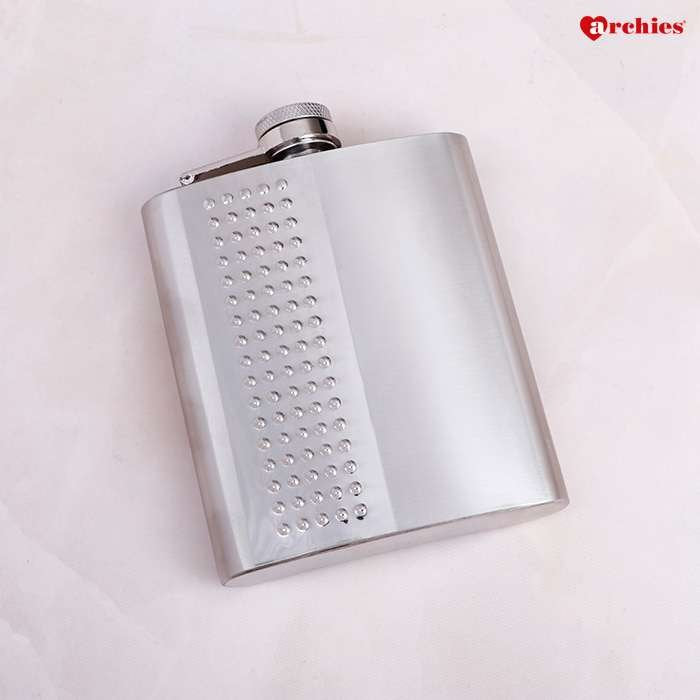 Archies Textured Designed Stainless Steel Hip Flask