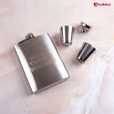 Archies Relax There Is Whiskey Silver Flask