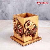 Archies Golden Elephant Motif Pen Stand