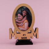 No 1 Mom Golden and Silver Photoframe ( Assorted Color )