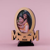 No 1 Mom Golden and Silver Photoframe ( Assorted Color )