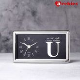 Archies Black Motivational Quote Table Clock